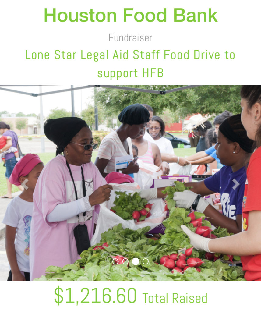 Lone Star Legal Aid Hosts Fundraiser and Food Drive to Support Houston